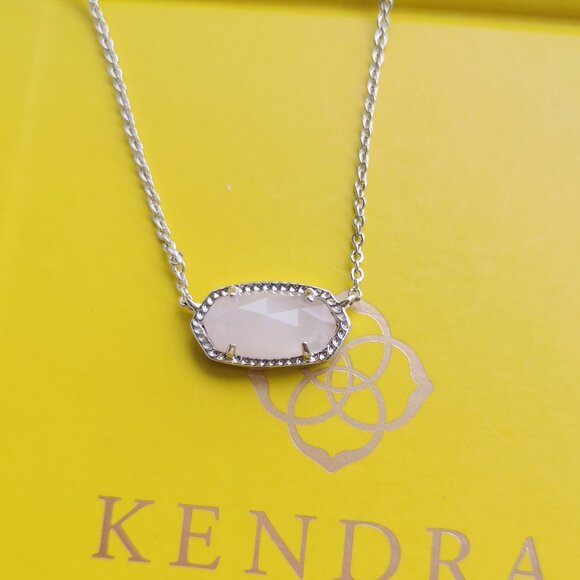 Kendra Scott Jewelry - Kendra Scott Elisa Silver Rose Quartz Necklace New